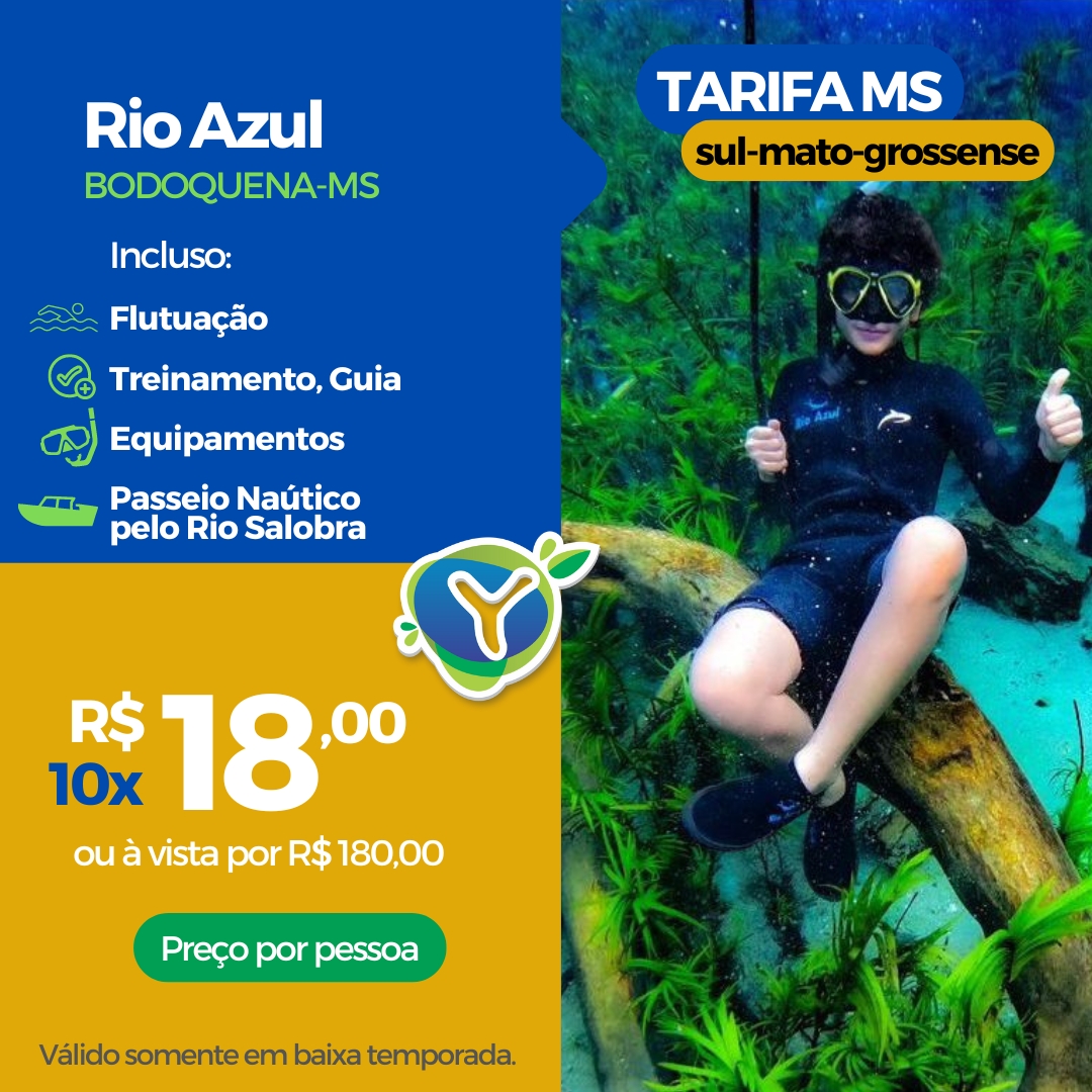 Pacote Rio Azul - Bodoquena MS